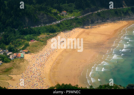 Closeup of Laga Beach in Urdaibai Stock Photo