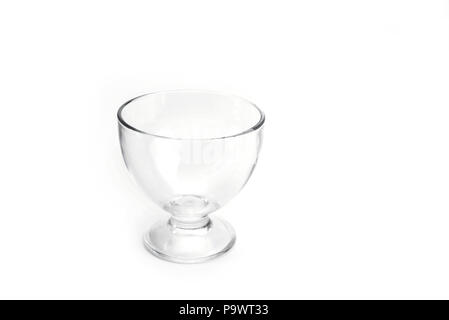 Empty Glass of Ice Cream or pudding on the white Stock Photo