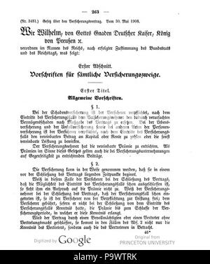 427 Deutsches Reichsgesetzblatt 1908 030 263 Stock Photo
