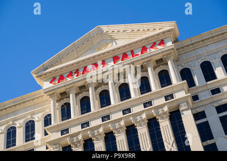 Caesars Palace Hotel and Casino front and sign, Las Vegas, Nevada, USA Stock Photo