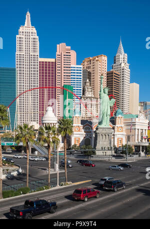 Las Vegas Strip, the New York New York Hotel and Casino on the Las Vegas Strip, Nevada, USA Stock Photo