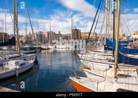 Boats and yachts at Palermo Harbour in Sicily, Italy, Europe Stock Photo