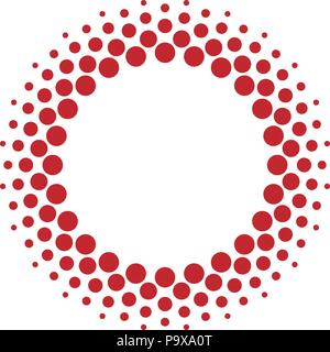 Halftone vector circle frame dots Stock Vector