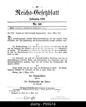 487 Deutsches Reichsgesetzblatt 1919 050 0258 Stock Photo - Alamy