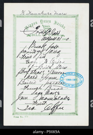 237 BREAKFAST (held by) NIPPON YUSEN KAISHA (at) EN ROUTE ABOARD SS ...