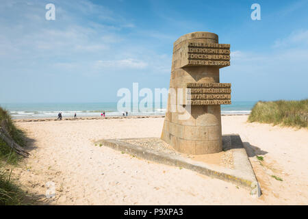 Second World War Two Liberation monument at WW2 Juno Beach, Courseulles-sur-Mer, Normandy, France Stock Photo