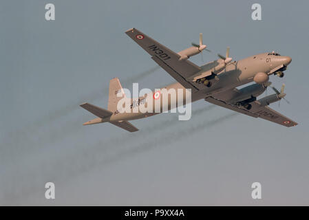 The Ilyushin Il-38SD anti-submarine airplane of Indian Air Force in the air. Stock Photo