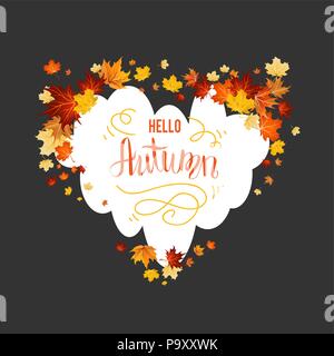 autumn maple leaves card Stock Vector