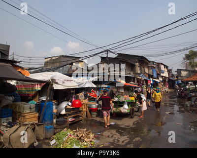 Life in Pasar Ikan and Muara Karang, a historic Jakarta fish market. Travel in Jakarta, the Capital of Indonesia. 4th October, 2012 Stock Photo