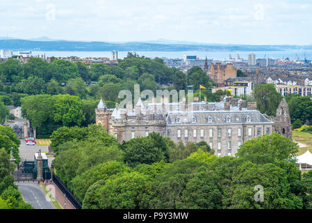 skyline of edinburgh and holyrood house palace Stock Photo