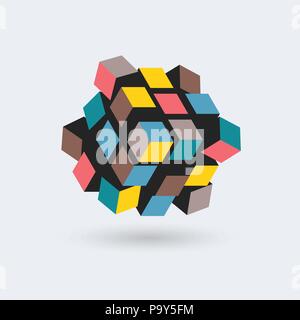 Abstract 3d cube, team building concept, vector illustration Stock Vector