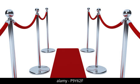 VIP Celebrity red carpet queue event on white background Stock Photo