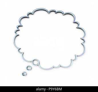 An illustration of a thought bubble in chrome Stock Photo