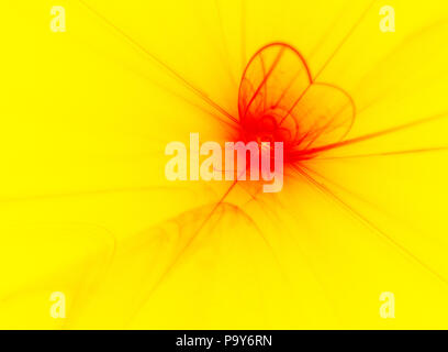 An illustration of an abstract yellow background with a red heart Stock Photo