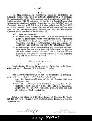 483 Deutsches Reichsgesetzblatt 1918 101 0967 Stock Photo