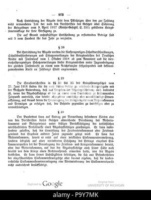 483 Deutsches Reichsgesetzblatt 1918 101 0973 Stock Photo
