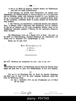 483 Deutsches Reichsgesetzblatt 1918 103 0983 Stock Photo