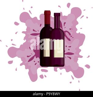 wine bottles silhouettes icons vector illustration design Stock Vector