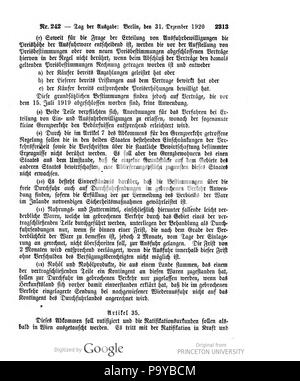 510 Deutsches Reichsgesetzblatt 1920 242 2297 Stock Photo - Alamy