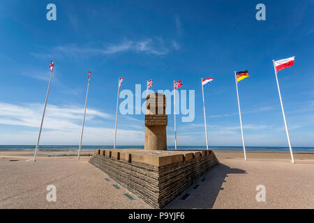Memorial sculpture to the fallen heroes of 6 June 1944 at Juno beach Normandy France Stock Photo