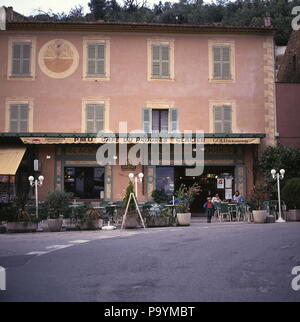 AJAXNETPHOTO. BORMES LES MIMOSAS, FRANCE. - CAFE SOCIETY - FACADE OF THE CAFE DU PROGRES IN THE VILLAGE. PHOTO:JONATHAN EASTLAND/AJAX REF:930207 16 Stock Photo