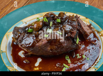 Slow Cooker Balsamic Glazed Roast Beef Stock Photo Alamy