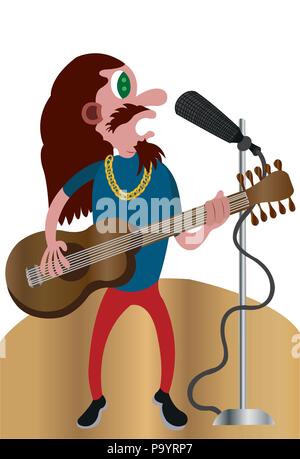 A musician performing live on stage Stock Vector