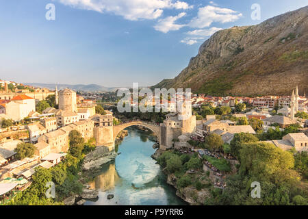 Old town of Mostar with its famous Stari most Stock Photo