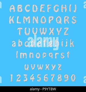 low poly style vector letters set, rounded letters version. Stock Vector