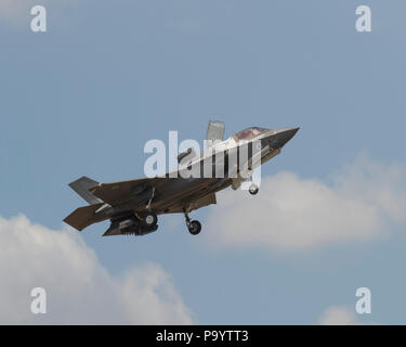 RAF F-35B Lightning II multirole stealth jet fighter flying at the 2018 Royal International AirTattoo Stock Photo