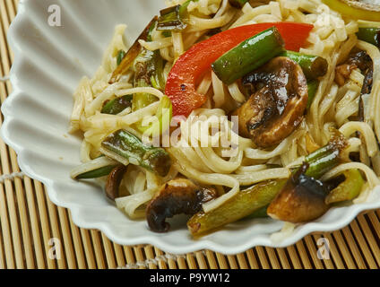 Instant Pot Manchow Noodles , Crispy Fried Noodles Stock Photo