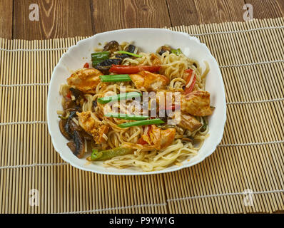 Chicken Chowmein authentic Chinese stir-fry Stock Photo
