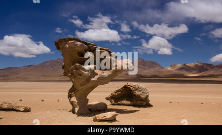 Arbol de piedra in Bolivian altiplano Stock Photo