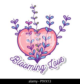 Blooming love cartoons Stock Vector