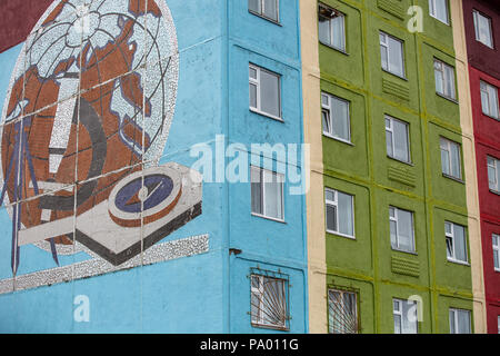 Street scene, Anadyr, Russia Stock Photo