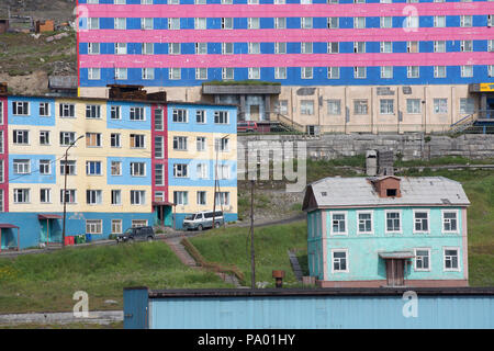 Provideniya city, Chukotka, Russia Stock Photo