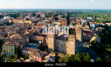 Aerial view of Vignola castle, Emilia Romagna, Italy Stock Photo