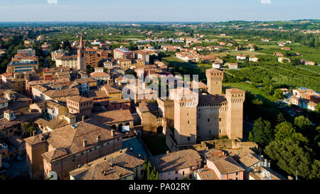 Aerial view of Vignola castle, Emilia Romagna, Italy Stock Photo