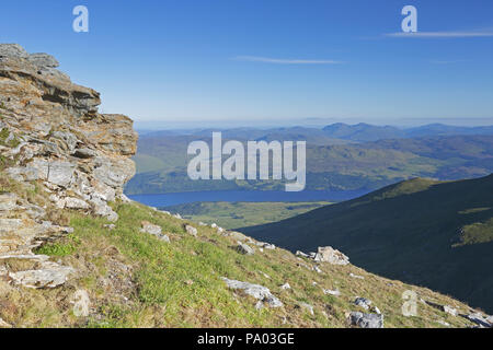 View of Loch Tay from the top of Ben Lawers nr Aberfeldy Stock Photo