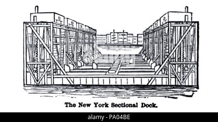 530 Diagram of New York Floating Dock Company sectional dock Stock Photo