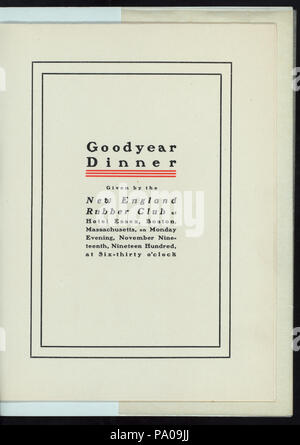 718 GOODYEAR DINNER (held by) NEW ENGLAND RUBBER CLUB (at) &quot;ESSEX HOTEL, BOSTON, MA&quot; (HOTEL;) (NYPL Hades-275080-4000011481) Stock Photo