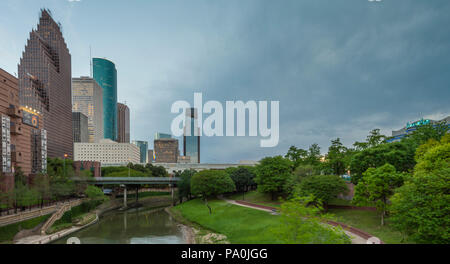 Buffalo Bayou in downtown Houston. Stock Photo