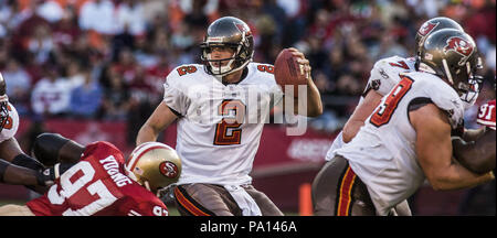 Tampa Bay Buccaneers' QB Chris Sims comes out of the game against the San  Francisco 49ers at Monster Park in San Francisco on October 30, 2005. The  49ers upset the Bucs 15-10. (