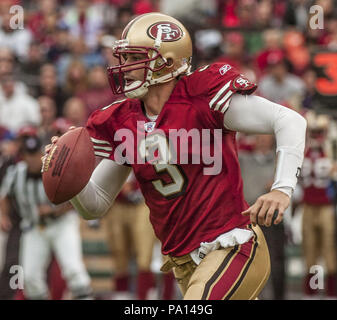 San Francisco 49ers' quarterback Cody Pickett (3) is pressured by