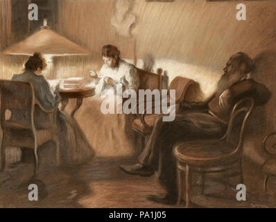 Pasternak  Leonid - Leo Tolstoy with His Family at Yasnaya Polyana 2 Stock Photo