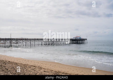 Newport Beach, MAR 24: The famous Balboa Pier on MAR 24, 2018 at Newport Beach, California Stock Photo