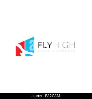 Fly High Financial Investment Vector Symbol Graphic Logo Design Template Stock Vector