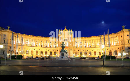 Hofburg Imperial Palace at night in Vienna, Austria Stock Photo