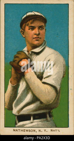 . Baseball card of Christy Mathewson. Card set: White Borders (T206). between 1909 and 1911 311 Christy Mathewson, pitcher, New York Giants, ca. 1910 Stock Photo