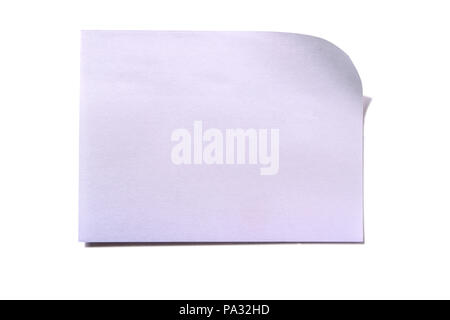 One white sticky post note isolated Stock Photo